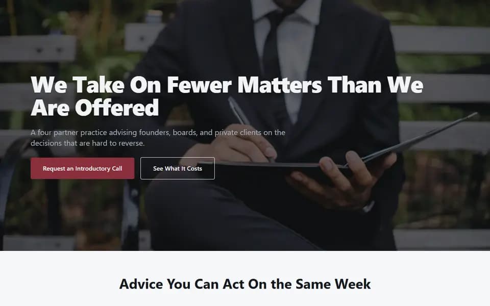 Preview of the Ashcombe & Roe Advisory template