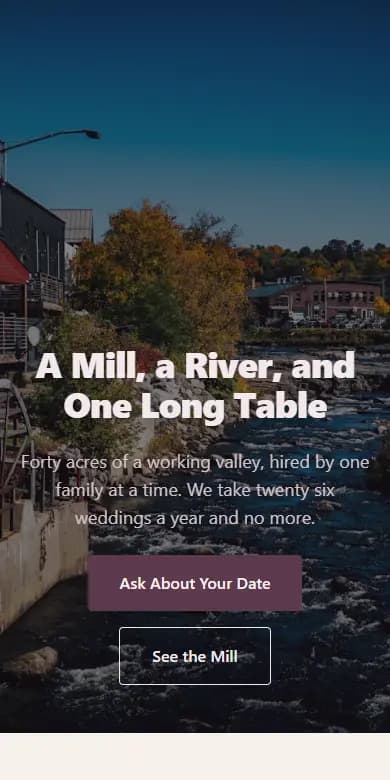 The Larkspur Mill template on a phone