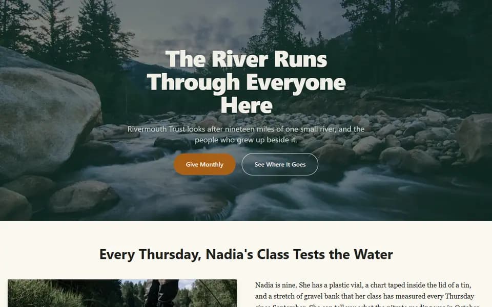 Preview of the Rivermouth Trust template