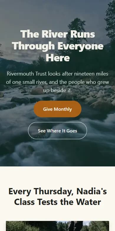 The Rivermouth Trust template on a phone