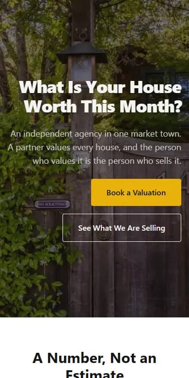 The Vaughan & Pike Estates template on a phone