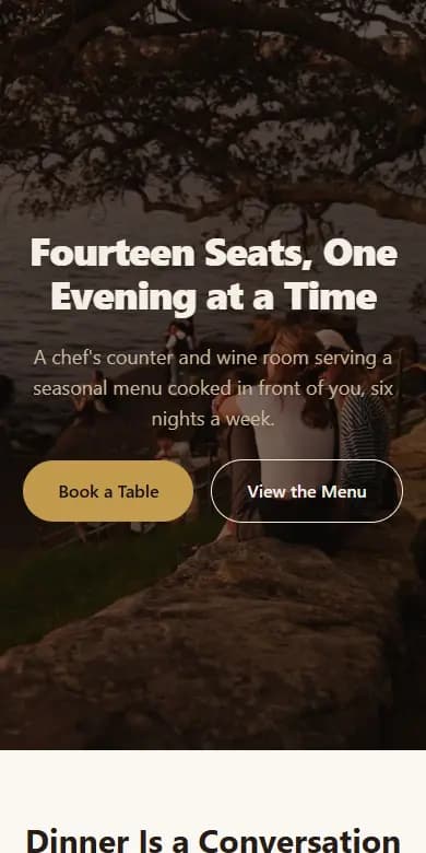 The Solene Chef's Counter template on a phone