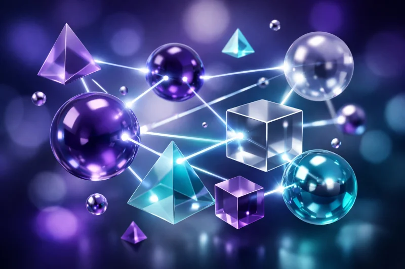 Abstract network shapes representing connection